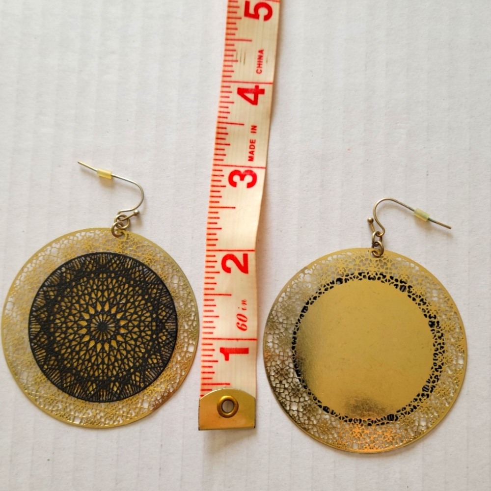 Elegant Gold and Black Earrings